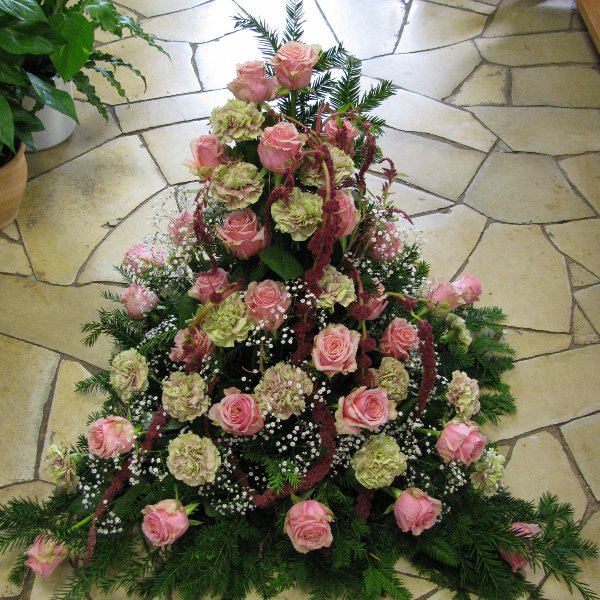 Blumenbukett, rosa/grün-weiß Bild 1