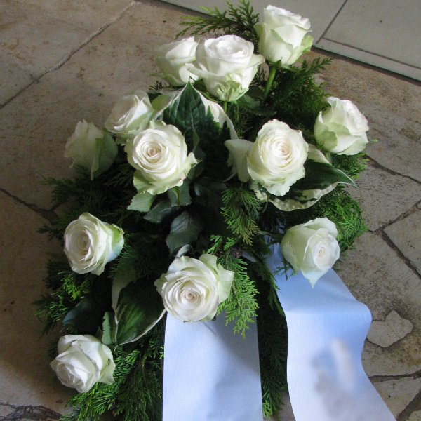 Blumenbukett, weiße Rosen Bild 1